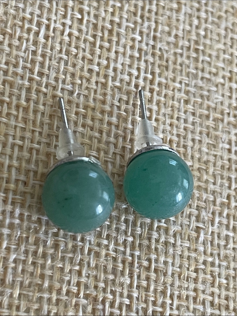Green Stone Stud Earrings - Women's Jewelry